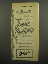 1953 Hotel St. Regis Ad - The Maisonette songs by Jerome Courtland - £14.76 GBP