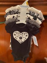 Carter's Girl's Black &amp; White 5 Short sleeve Bodysuits Newborn *NEW w/Ta... - $15.99
