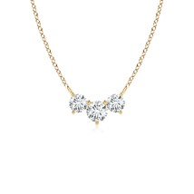 ANGARA Lab-Grown 0.55 Ct Trio Diamond Pendant Necklace in 14K Solid Gold - £753.61 GBP