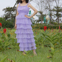 Purple Layered Tulle Maxi Skirt Women Custom Plus Size Fluffy Tulle Skirt image 9