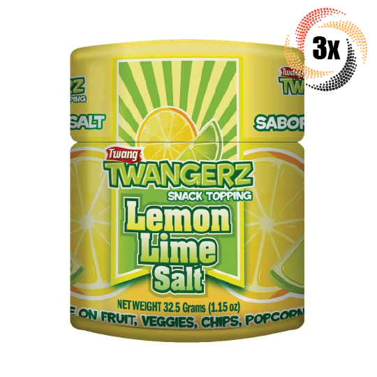 3x Shakers Twang Twangerz Lemon Lime Flavored Salt Snack Topping 1.15oz - $13.15