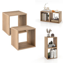 Home 2 Pcs Cubby Organizer Free-standing Storage Cube with Anti-toppling Device - £66.67 GBP