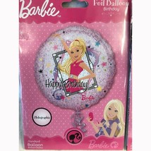 Happy Birthday Barbie Foil Mylar Balloon Holographic Party Supplies Deco... - $3.95