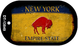 Red Buffalo NY Yellow Rusty Novelty Metal Dog Tag Necklace - £12.74 GBP