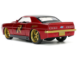 1969 Chevrolet Camaro Dark Red Metallic w Black Top Robin Diecast Figure Batman - £17.17 GBP