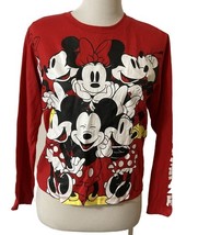 Junior Girls Sz M Disney Minnie and Mickey Mouse Crop Shirt Long Sleeves... - $13.88