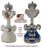 Hard Rock Cafe 2014 Hollywood Couture Crown Blue Guitar Trading Pin - $19.95