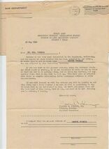1946 War Department Happiness and Well Being Letter &amp; Envelope - $27.72