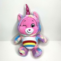 Care Bears Cheer Bear Unicorn Plush 2021 Hoodie Friends Collector Pink 14&quot; - £10.91 GBP