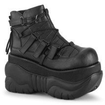 DEMONIA Men&#39;s 4&quot; Platform Ankle Boot w/ Hook N&#39; Loop Straps Shoes BOXER-13 - £89.23 GBP