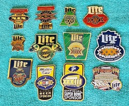 SUPER BOWL - NFL - MILLER LITE BEER PINS - 12 PIN SET - NFL FOOTBALL - R... - £155.12 GBP