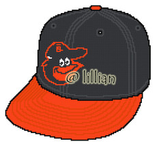 MLB ~ BALTIMORE ORIOLES Cap Cross Stitch Pattern - $3.95