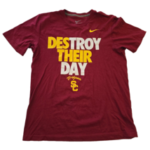Nike Reg Fit USC Trojans Football Destroy their Day T Shirt Medium Red - $14.31