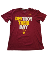 Nike Reg Fit USC Trojans Football Destroy their Day T Shirt Medium Red - $270.04 MXN