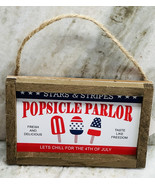 July 4th Popsicle Parlor Wooden Hanging Decor:4x6Inch-Patriotic/Independ... - $25.74 CAD