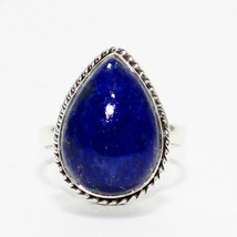 925 Sterling Silver Natural Lapis Lazuli Ring Handmade Ring Birthstone Jewelr... - £26.48 GBP