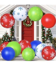 12 Pcs Inflatable Christmas Ornaments PVC Oversized Ornament Christmas Balls - £45.56 GBP