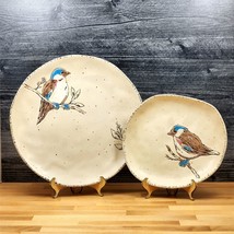 Spring Bird Set of 2 Plate Dinner and Salad Embossed Decorative by Blue Sky - £22.77 GBP