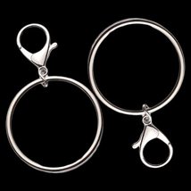 2Pcs Stainless Steel Metal Rock Big Ring Pants Key Ring Bag Chain Key Chains Cli - £8.57 GBP