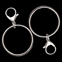 2Pcs Stainless Steel Metal Rock Big Ring Pants Key Ring Bag Chain Key Chains Cli - £8.16 GBP