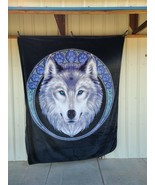LUNAR WOLF ANNE STOKES PAW PRINT WOLVES QUEEN BLANKET - £47.16 GBP