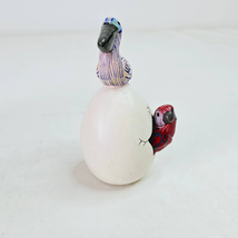 Bird Clay Pottery Pink Pelican Red Parrot Hatched Egg Hand Painted Mexico 219 - £21.79 GBP