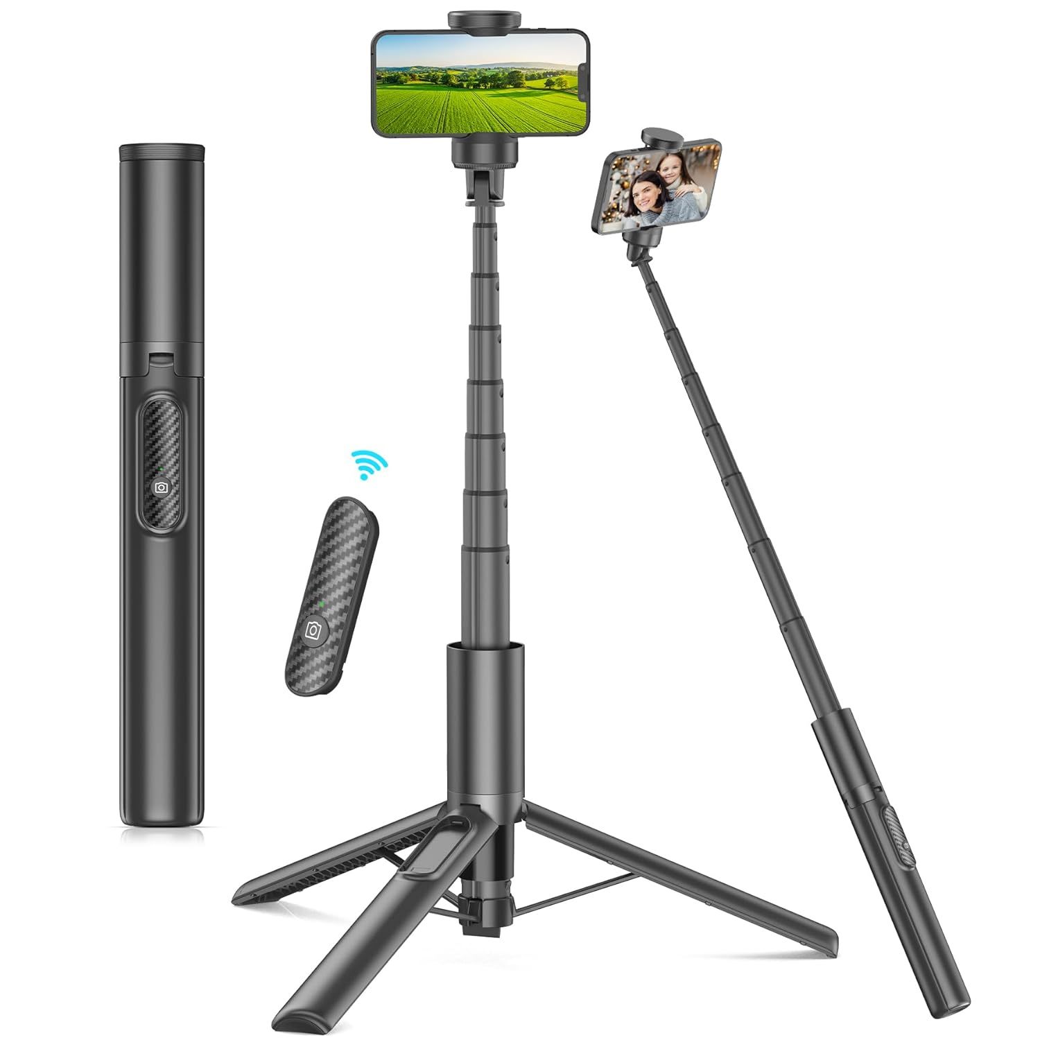 Primary image for 60" Phone Tripod & Selfie Stick With Remote For Cell Phone 4"-7", Portable Smart