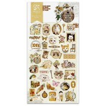 CUTE KITTY CAT STICKERS Kawaii Nylon Sticker Sheet Craft Scrapbook Seal NEW - £3.18 GBP