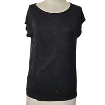 Tahari Black Cap Sleeve Blouse Size Small  - £19.42 GBP