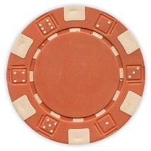 50 Da Vinci 11.5 gram Dice Striped Poker Chips, Standard Casino Size, Orange - £11.14 GBP