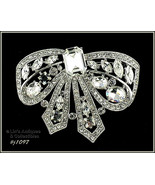 Eisenberg Ice Signed Large Bow Pin Clear Rhinestones Dated 2000 (#J1097) - $4,283.89 MXN