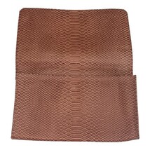 Vintage Zambos & Siega Faux Snakeskin Brown Clutch Bag Metal Handle 13x8x1.5 image 6