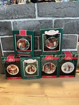 Lot Of 6x Hallmark Keepsake Christmas Ornament Holiday Plates 80’s 90’s - $19.79