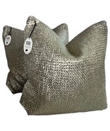 Callisto Home Piper Acrylic Knit Gold Metallic Pillow 24” X 24&quot; NWT 2 av... - $134.81 CAD