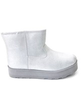 Time and Tru Women&#39;s Gen Suede Platform Casual Comfort Boots Silver  Siz... - £49.74 GBP