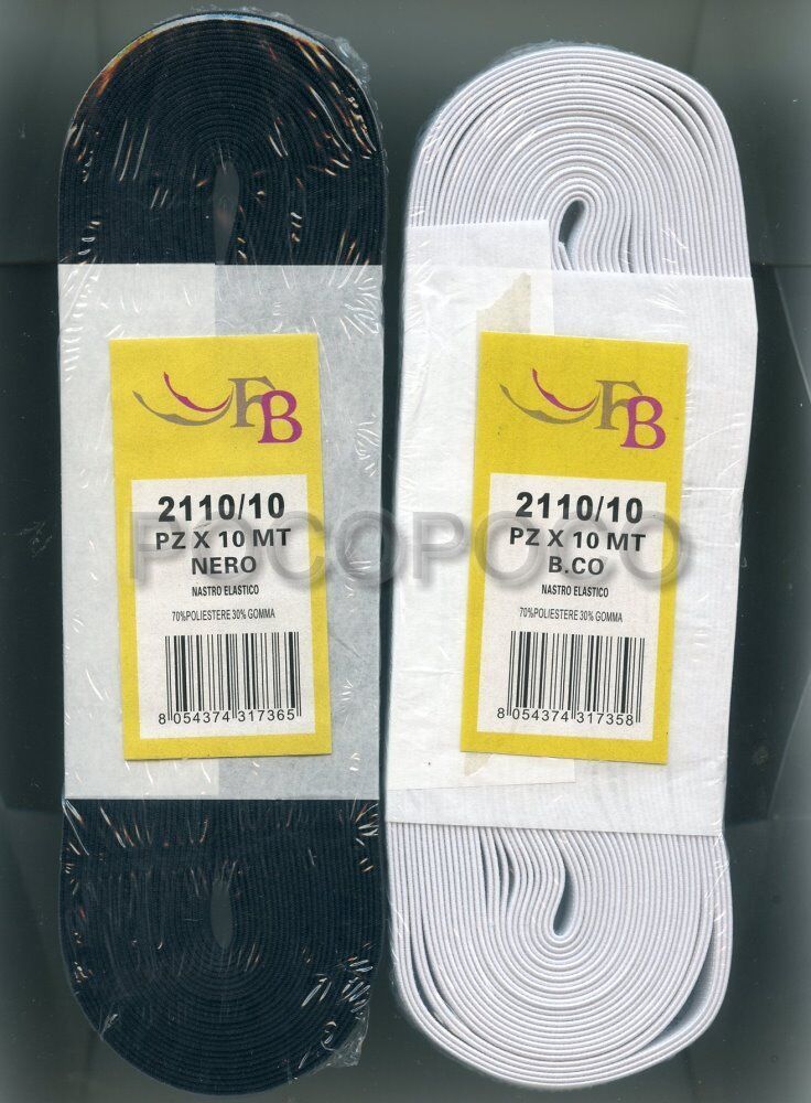 GALLON ELASTIC TAPE H 10mm BROTHERS BRANCACCIO ART. 2110/10-
show origin... - $1.64+