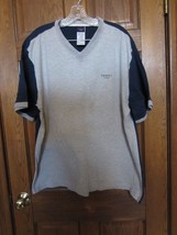 Vintage Tommy Hilfiger Tommy Jeans V-Neck Gray &amp; Navy Blue Shirt - Size XXL - $21.77