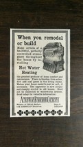 Vintage 1909 American Radiator Company Hot Water Heating Original Ad 721 - $6.64