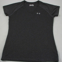 Womens Under Armour Heat Gear Semi Fitted V-Neck Gray Shirt Top Size Small - £18.71 GBP