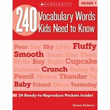 240 Vocabulary Words Kids Need to Know, Grade 1: 24 Ready-to-reproduce Packets - £11.24 GBP