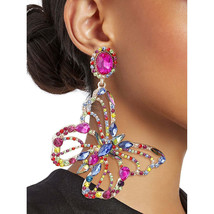 XLarge Multi Stone Butterfly Clip-On Earrings - $47.99