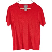 Designers Originals Sweater Petite S Womens Red Luxelon Short Sleeve Str... - £15.71 GBP
