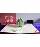 Romantic Couple on Bridge under Willow Tree with White Swan - 3D Kirigam... - $187.18 MXN