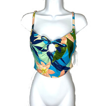 NWT Beach Betty Women&#39;s Front Circle Tie Front Floral Bikini Top, M - £19.15 GBP