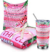 Gifts for Wife from Husband, Wife Blanket 20 Oz Stainless Steel Tumbler Cup, 50 - £20.07 GBP