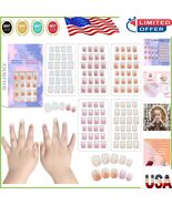 5 Pack of Colorful Glitter Acrylic Fake Nails for Little Girls - 120 Count - $526.10 MXN