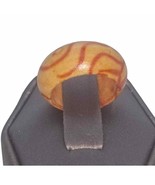 Yellow Tan with Reddish Swirls Wood Ring  - 4 - $17.60 CAD