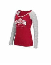 Reebok Mujer Detroit Rojo Alas Camiseta Manga Larga, Rojo / Gris, Grande - £19.71 GBP