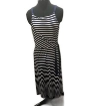 Maison Jules Striped Navy &amp; White Faux Wrap Dress – Size S - $405.61 MXN