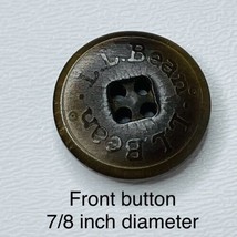 LL Bean Embossed REPLACEMENT Button for Vintage Barn Coat 7/8&quot; Front Button - £5.49 GBP